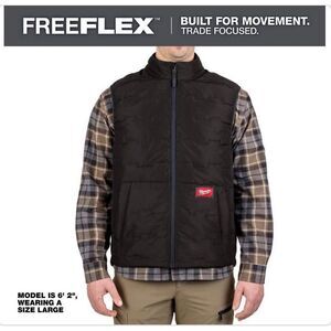 NWT Milwaukee Freeflex Lightweight Insulated Vest Black Size Large Workwear
